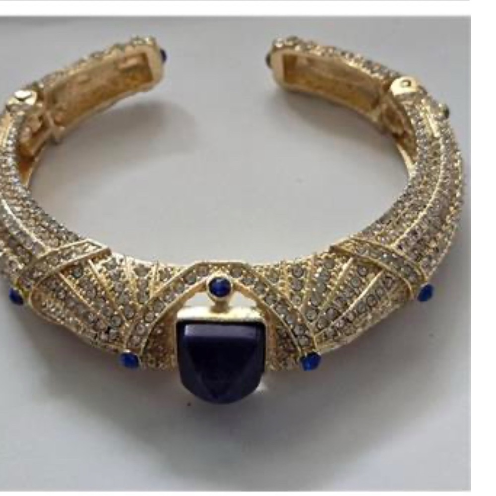 Natural Lapis lazuli and Austrian Crystal